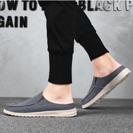 Plus Size Men's Solid Mule Shoes, Comfy Non Slip Casual Breathable Sneakers For Men's Outdoor Activities