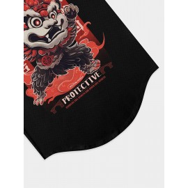 Summer Man No Sleeve Breathable Tank Top Sport Vest Outdoor Beach Sports Vest Chinese Talisman Animal Design Good Luck Animal