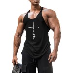 Faith Print Summer Men's Quick Dry Moisture-Wicking Breathable Tank Tops Athletic Gym Bodybuilding Sports Sleeveless Shirts For Running Training Men's Clothing