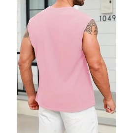 Summer Men's Quick Dry Moisture-Wicking Breathable Tank Tops, Athletic Gym Bodybuilding Sports Sleeveless Shirts, For Running Training, Men's Clothing