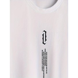 Men's 100% Cotton Letters Graphic Print Tank Top, Active Quick Dry Breathable Crew Neck Sleeveless Shirt, Men's Clothing For Summer Outdoor, Men's Clothing