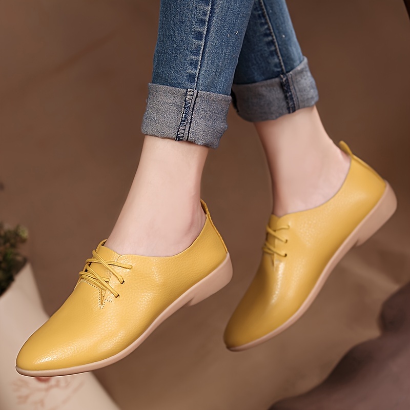 solid color flat oxfords women s comfortable pointed toe details 1