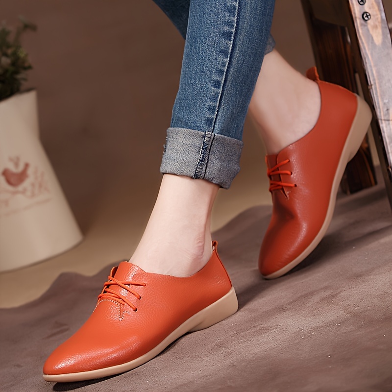 solid color flat oxfords women s comfortable pointed toe details 4