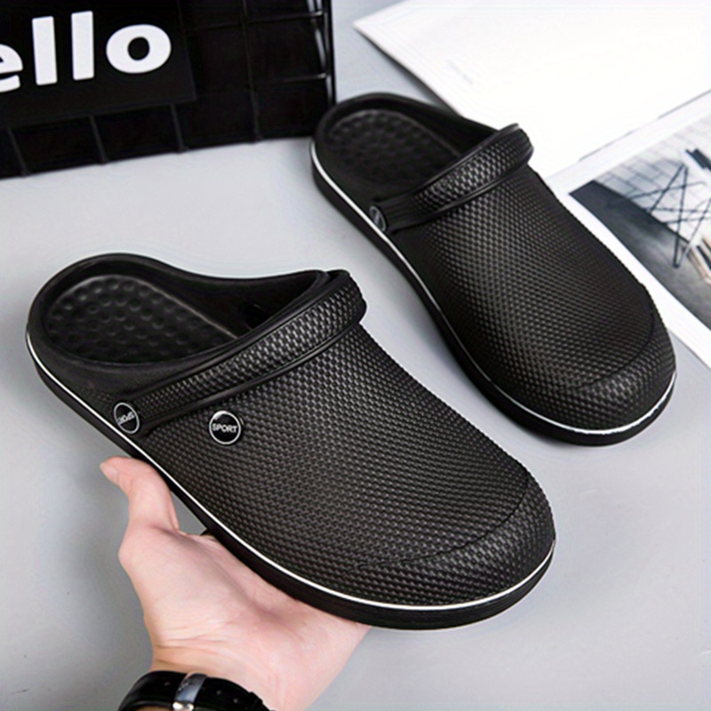 men s clogs slip closed toe sandals soft sole walking shoes details 2