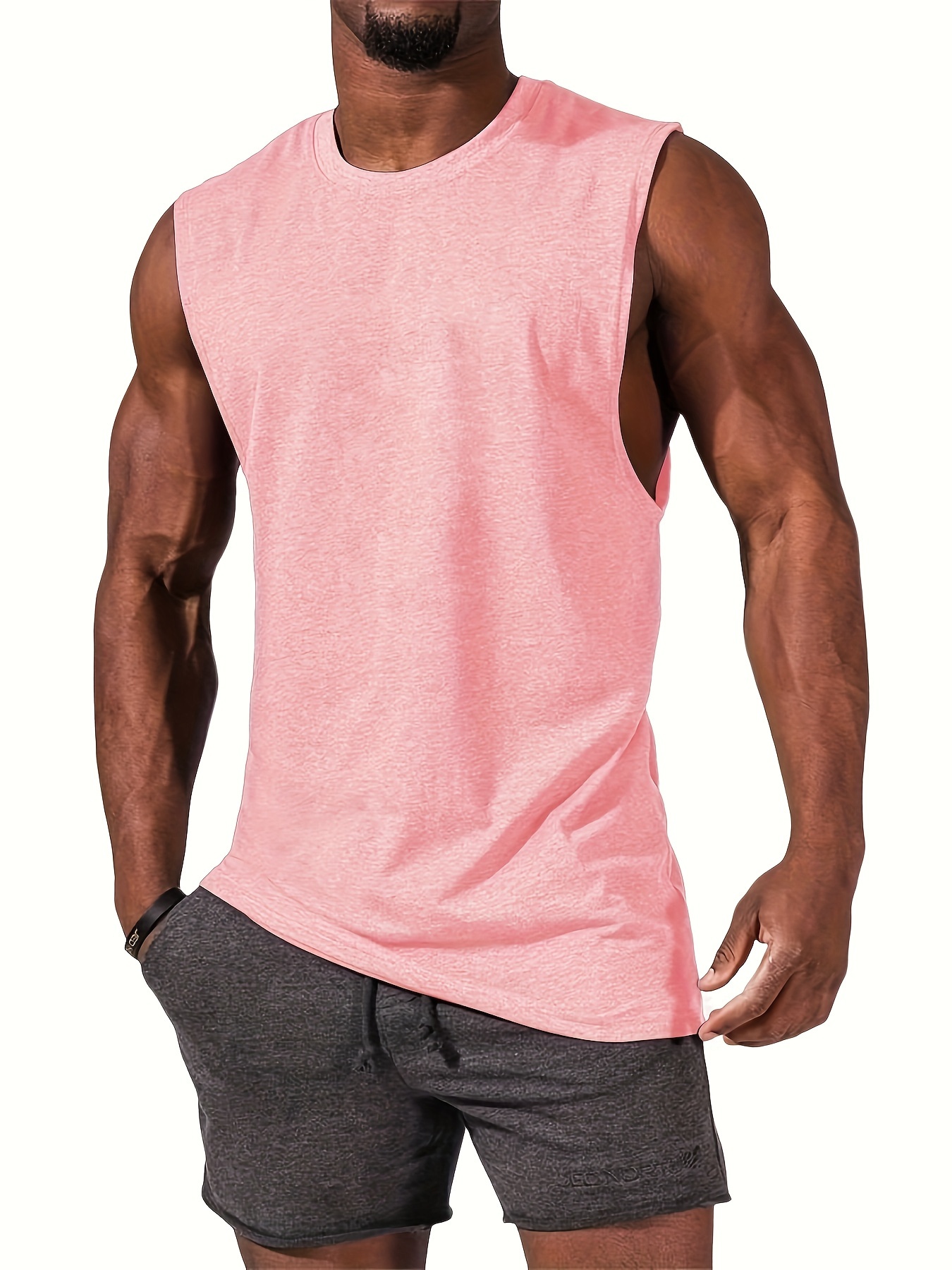 summer mens quick dry moisture wicking breathable tank tops athletic gym bodybuilding sports sleeveless shirts for running training mens clothing details 0