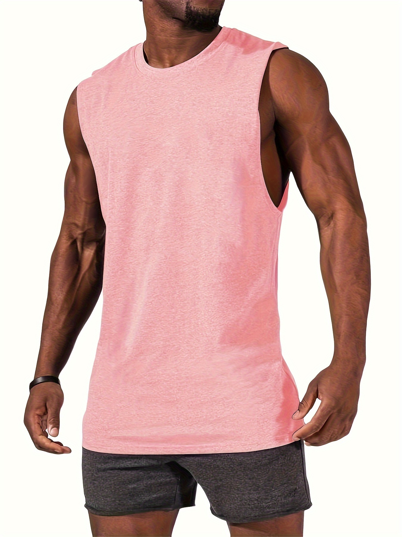 summer mens quick dry moisture wicking breathable tank tops athletic gym bodybuilding sports sleeveless shirts for running training mens clothing details 1