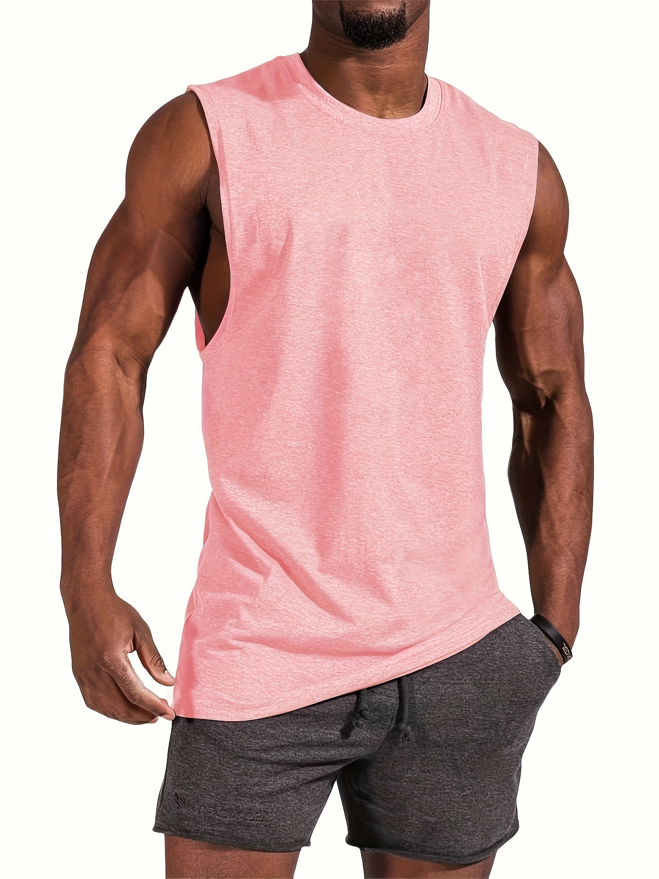 summer mens quick dry moisture wicking breathable tank tops athletic gym bodybuilding sports sleeveless shirts for running training mens clothing details 2