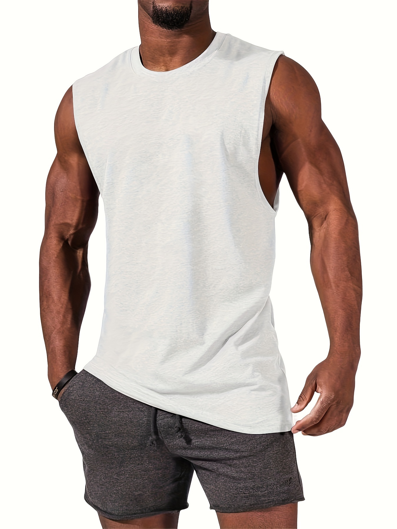 summer mens quick dry moisture wicking breathable tank tops athletic gym bodybuilding sports sleeveless shirts for running training mens clothing details 4