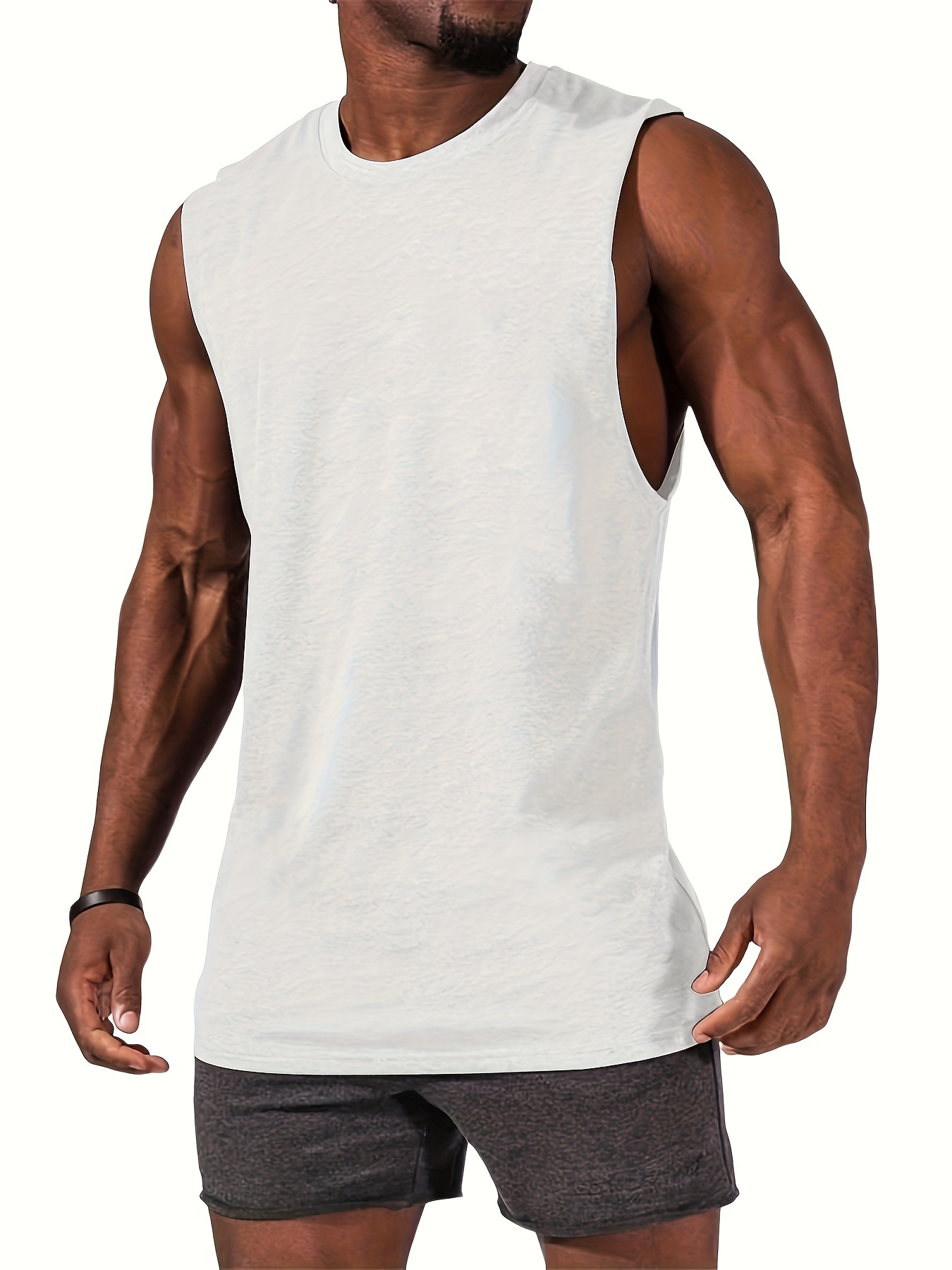 summer mens quick dry moisture wicking breathable tank tops athletic gym bodybuilding sports sleeveless shirts for running training mens clothing details 5