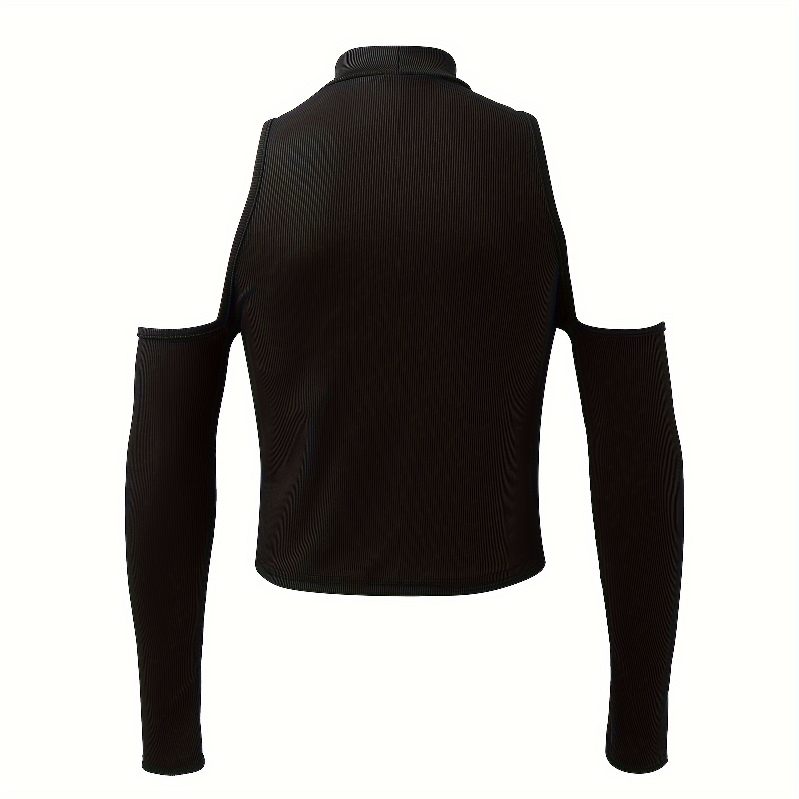 mens stylish solid cut out shoulder long sleeve sexy tight fit tank tops for summer details 5